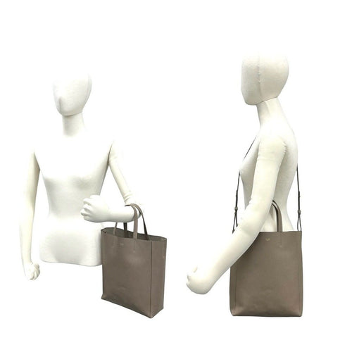 Celine Vertical Cover Small Logo Leather 2-Way Shoulder Bag Beige — view 2