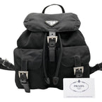 Prada Nylon Tessuto Backpack Saffiano Leather Shoulder Bag Purse Tote