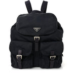 Prada Nylon Tessuto Backpack Saffiano Leather Shoulder Bag Purse Tote