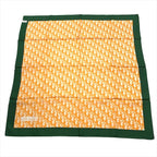 Dior Trotter Pattern Silk Scarf Orange Green — view 2