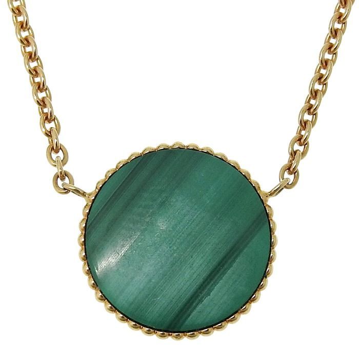 Christian Dior Rose De Vents Medallion Diamond Malachite Necklace 18K Yellow — view 4