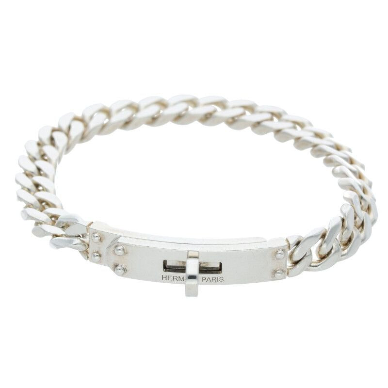 Hermes Kelly Grumet Silver Bracelet