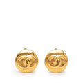 Chanel CC Logo Vintage Earrings Gold Plated