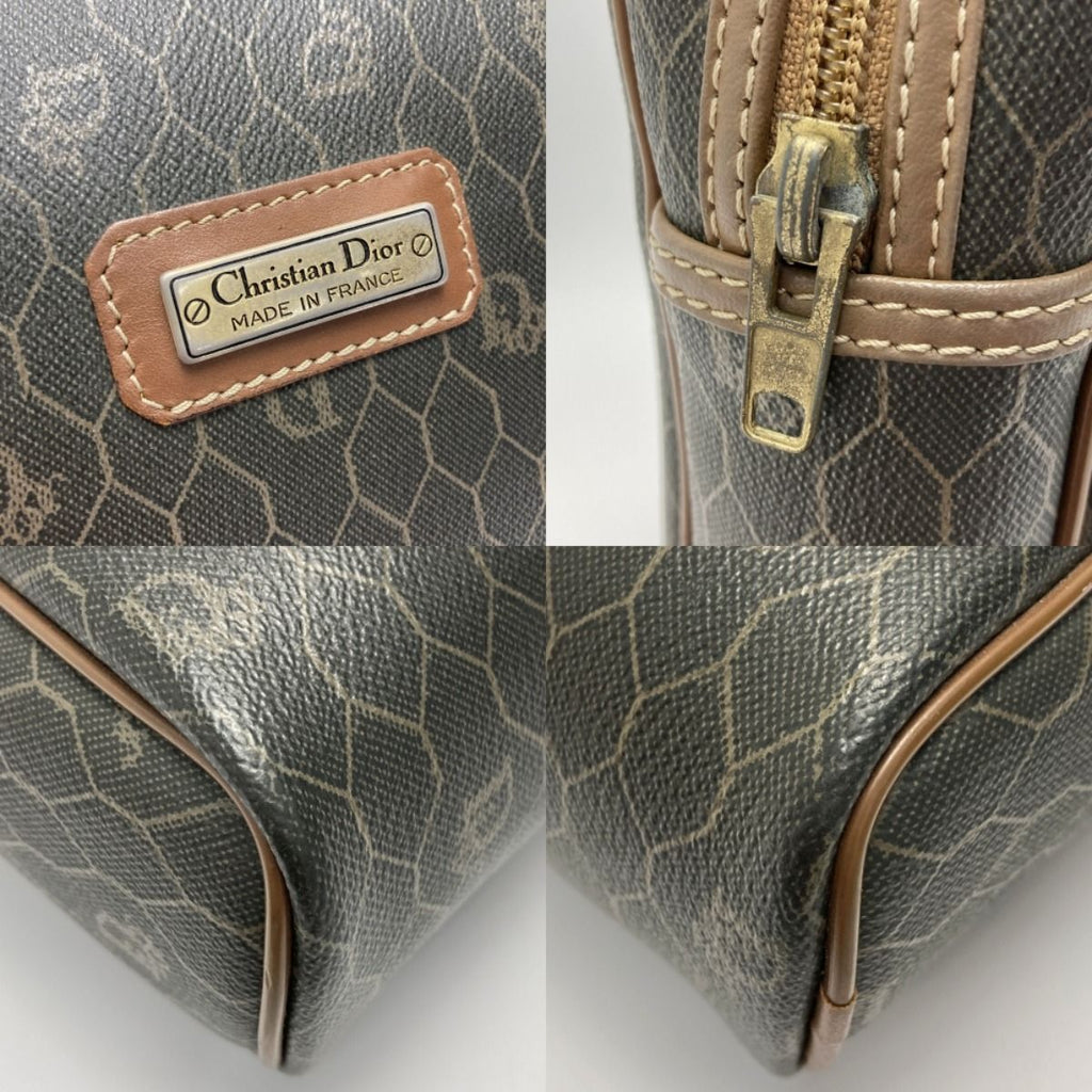Christian Dior Honeycomb Pattern Clutch Bag Black Second Vintage — view 7