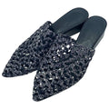 Hermes Mesh Sandals Mule Shoes Black Leather Sophistication Lightweight