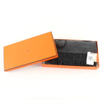 Hermes Any Mole 100% Cashmere Logo Fringed Bicolor Muffler Gray Black with Scarf — view 2