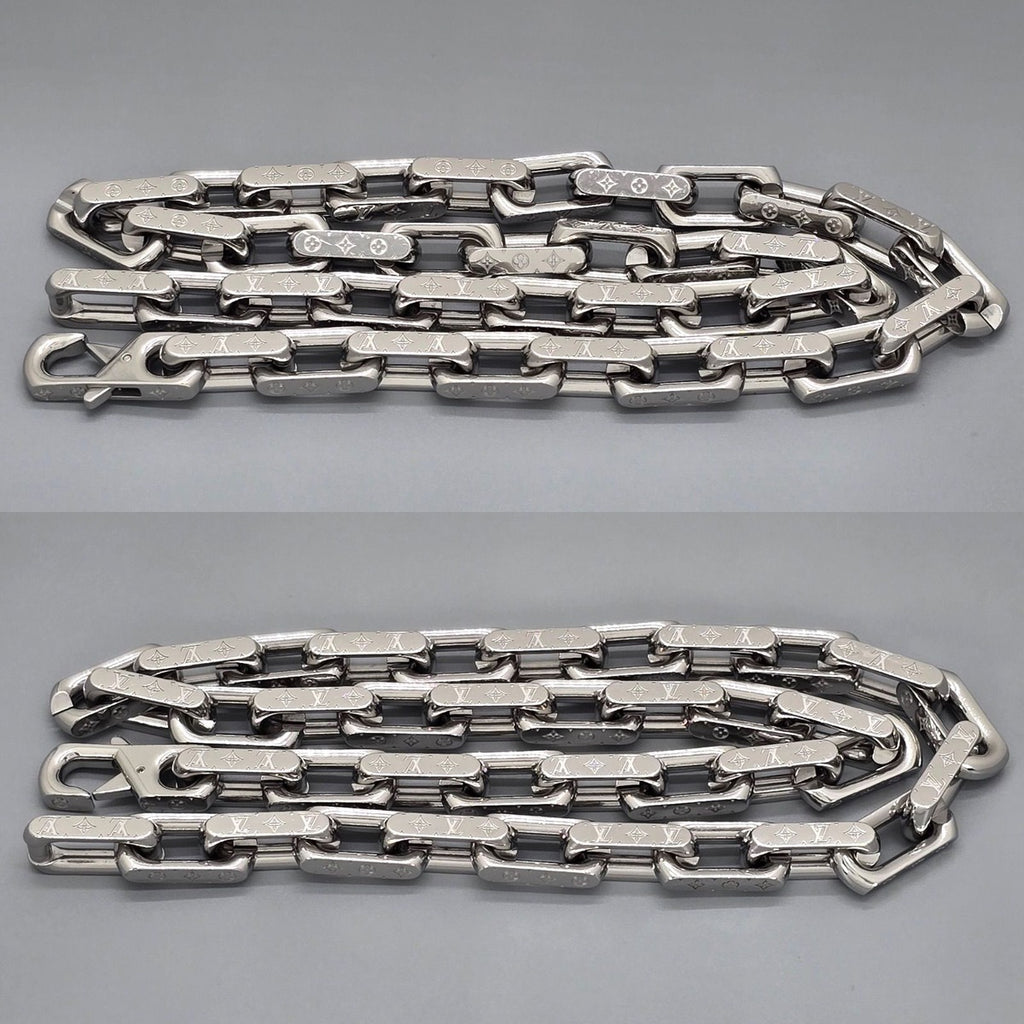 Louis Vuitton Necklace Chain Monogram Silver Color Metal Length — view 2