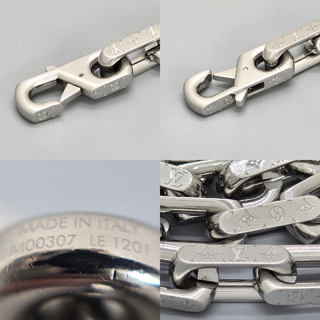 Louis Vuitton Necklace Chain Monogram Silver Color Metal Length — view 5