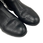 Chanel Boots Short Shoes Leather Black Coco Mark Fringe — view 2