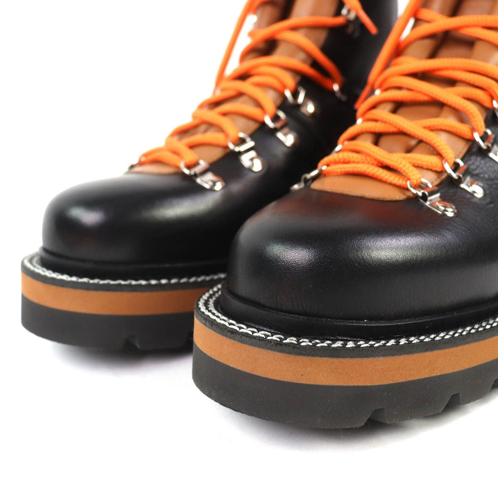 Hermes Hike Leather Logo Trekking Boots Short Black Brown Orange 41 Handbag — view 5