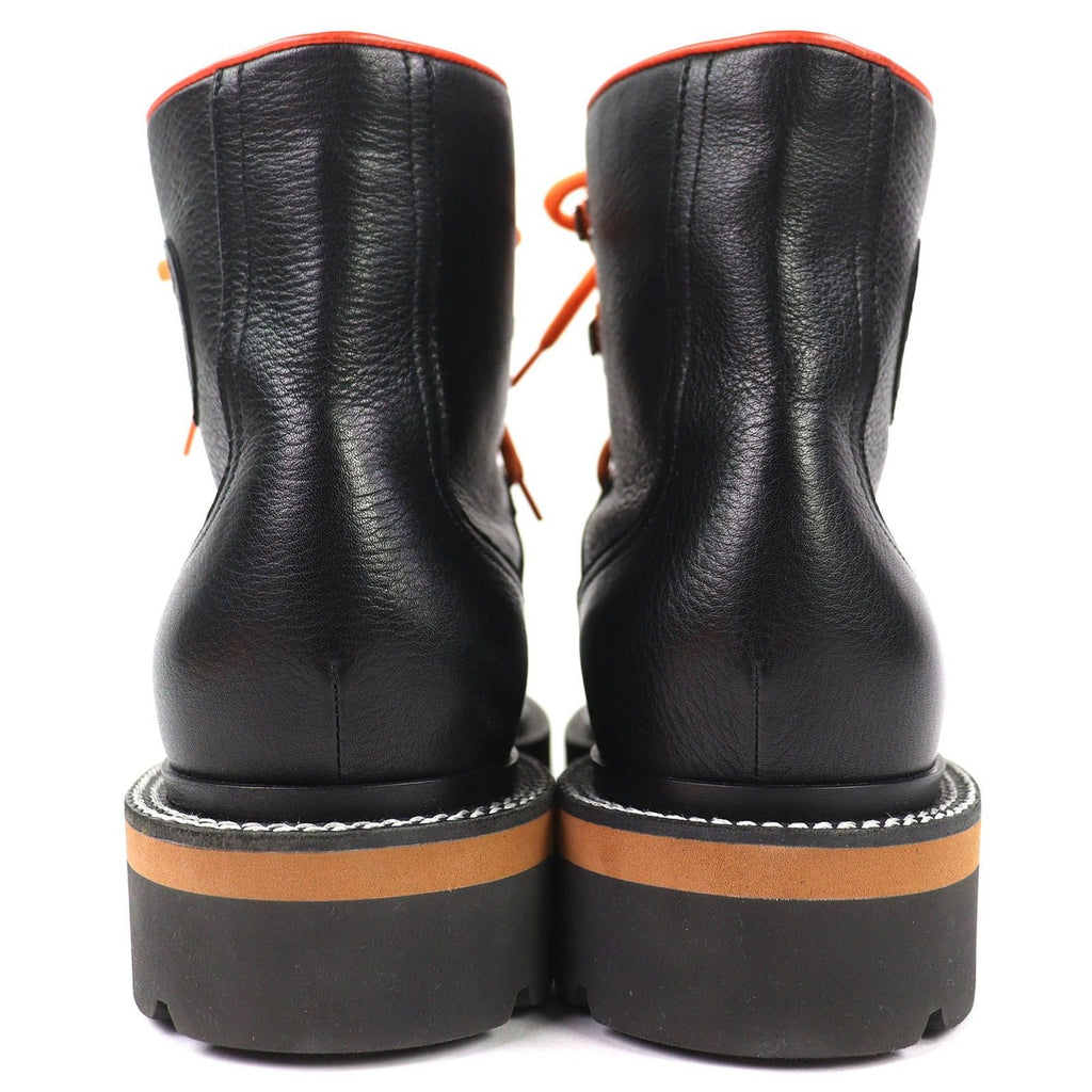 Hermes Hike Leather Logo Trekking Boots Short Black Brown Orange 41 Handbag — view 6