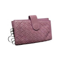 Bottega Veneta Key Case Intrecciato Pink Purple Leather
