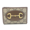 Gucci Bifold Wallet Horsebit GG Supreme Canvas Brown