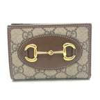 Gucci Bifold Wallet Horsebit GG Supreme Canvas Brown