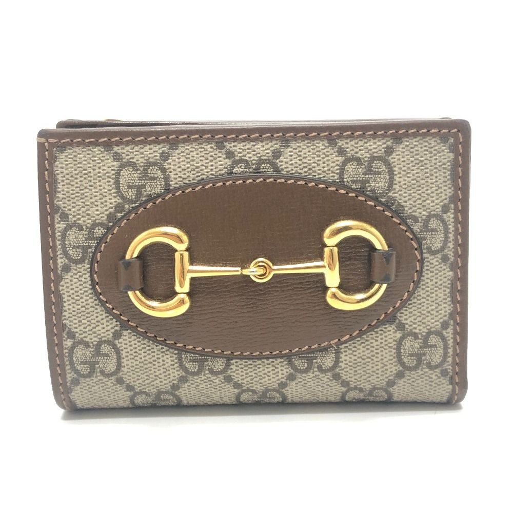 Gucci Bifold Wallet Horsebit GG Supreme Canvas Brown