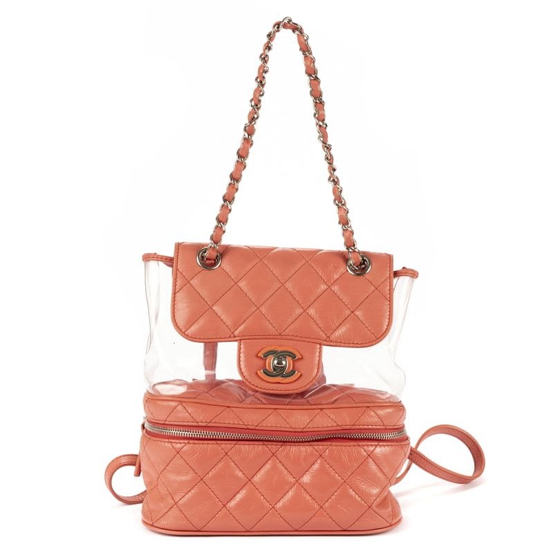 Chanel 2018 Limited Edition Aquarium Backpack Pink Transparent Quilted