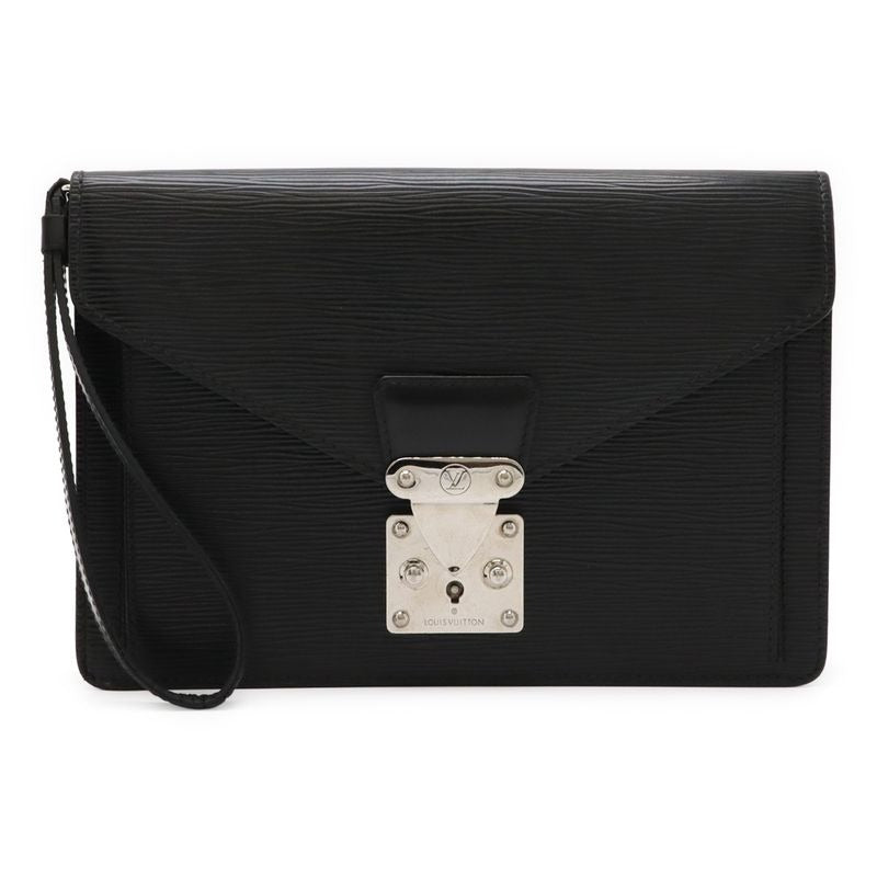 Louis Vuitton Epi Pochette Serie Dragonne Second Bag Noir Black Silver Hardware