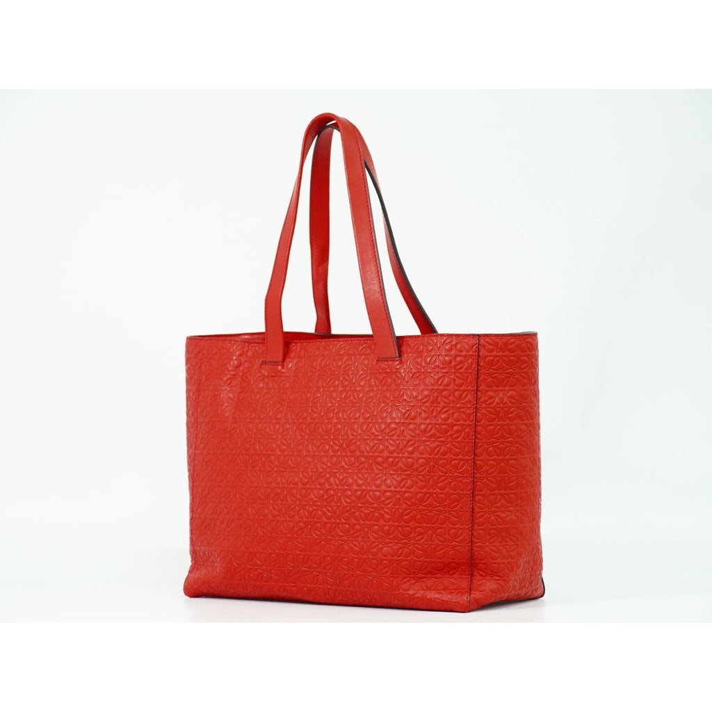 Loewe Anagram Tote Handbag Leather Red — view 2