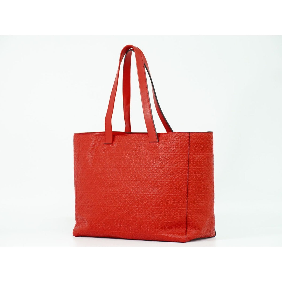 Loewe Anagram Tote Handbag Leather Red — view 2