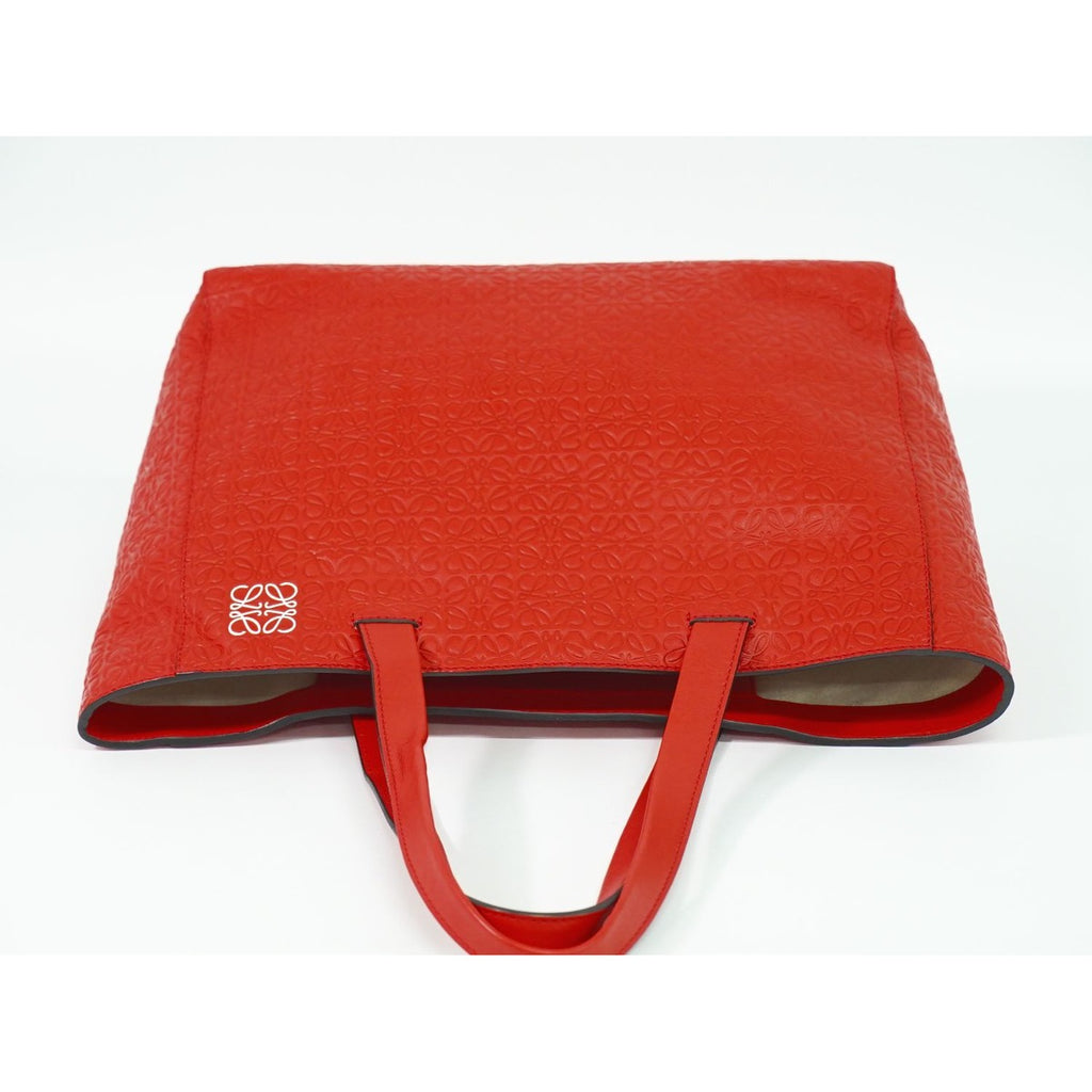 Loewe Anagram Tote Handbag Leather Red — view 5