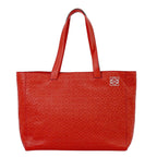 Loewe Anagram Tote Handbag Leather Red