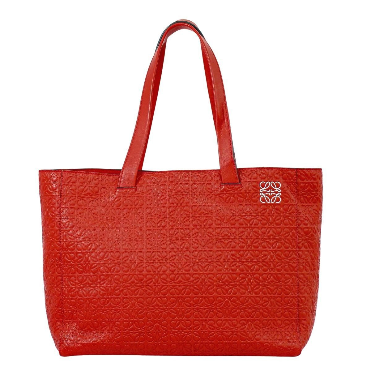 Loewe Anagram Tote Handbag Leather Red
