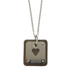 Hermes As de Coeur Ace Of Hearts Leather Metal Brown Necklace — view 2