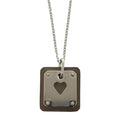 Hermes As de Coeur Ace Of Hearts Leather Metal Brown Necklace