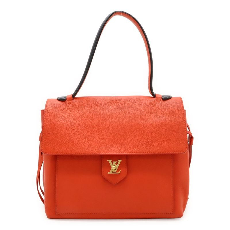 Louis Vuitton Lockme PM Handbag One Handle Leather Orange Red Black — view 2