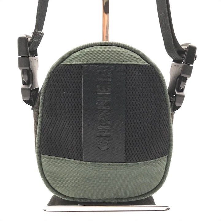 Chanel CC Logo Sports Line Shoulder Bag 2-Way Nylon Canvas Black Green — view 2