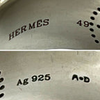 Hermes Ribbon Logo Punching Silver 925 Ring No 9 Accessories 09964 — view 4