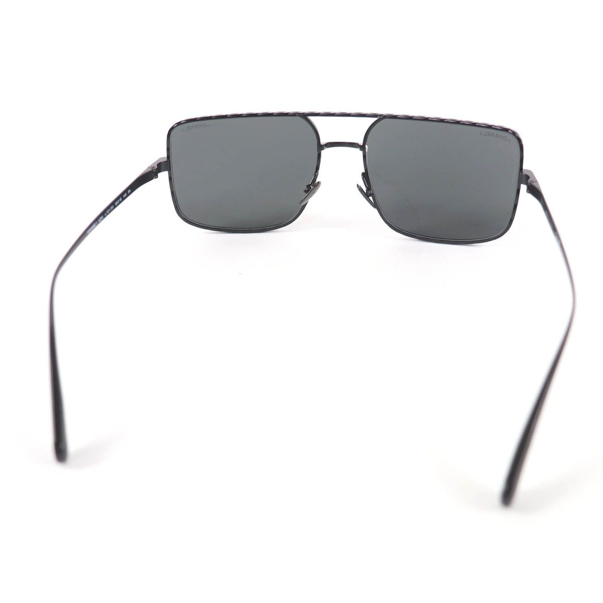 Chanel Pilot Sunglasses Logo Quilted Two Bridge Black — view 5
