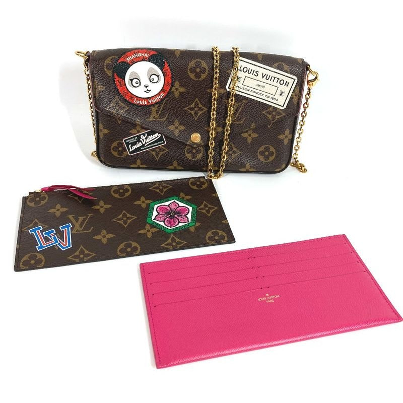 Louis Vuitton Shoulder Bag Pochette Felicie Monogram Canvas Brown