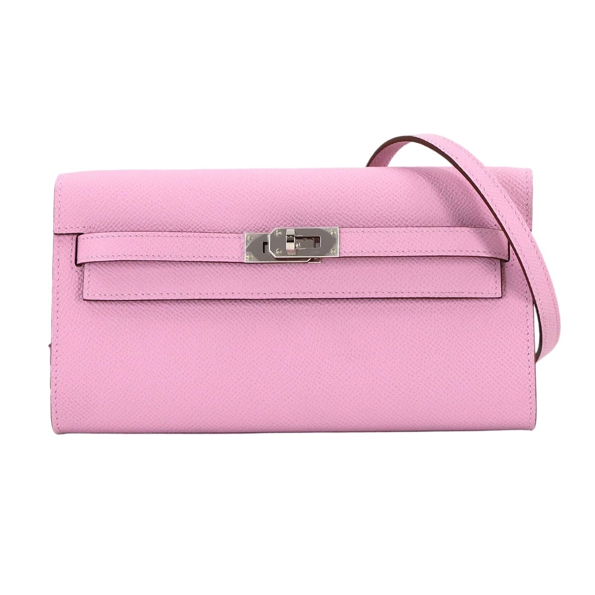 Hermes Kelly Tougo Shoulder Wallet Bifold Epsom Mauve Sylvestre