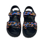 Christian Dioract Sandals Shoes Leather Black Multicolor Logo Velcro Strap — view 2