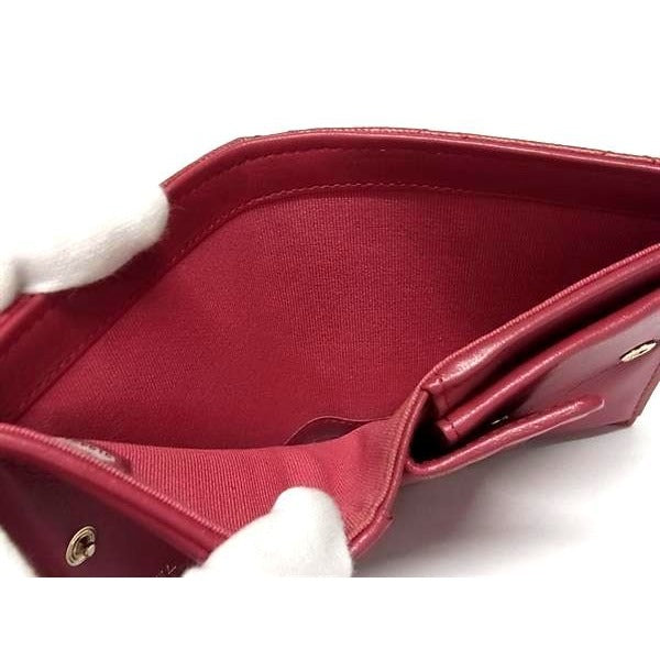 Chanel Cruise Line Coco Marc Classe Caviar Leather Fold Wallet In Burgundy Cb1956 — view 4