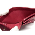 Chanel Cruise Line Coco Marc Classe Caviar Leather Fold Wallet In Burgundy Cb1956 — view 4
