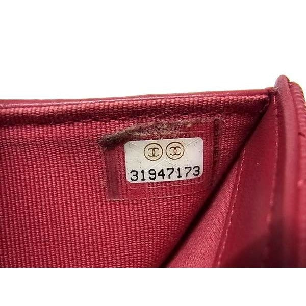 Chanel Cruise Line Coco Marc Classe Caviar Leather Fold Wallet In Burgundy Cb1956 — view 7