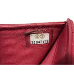 Chanel Cruise Line Coco Marc Classe Caviar Leather Fold Wallet In Burgundy Cb1956 — view 7