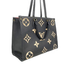 Louis Vuitton Tote Monogram Empreinte Bicolor On The Go MM Black Beige 2-Way — view 2