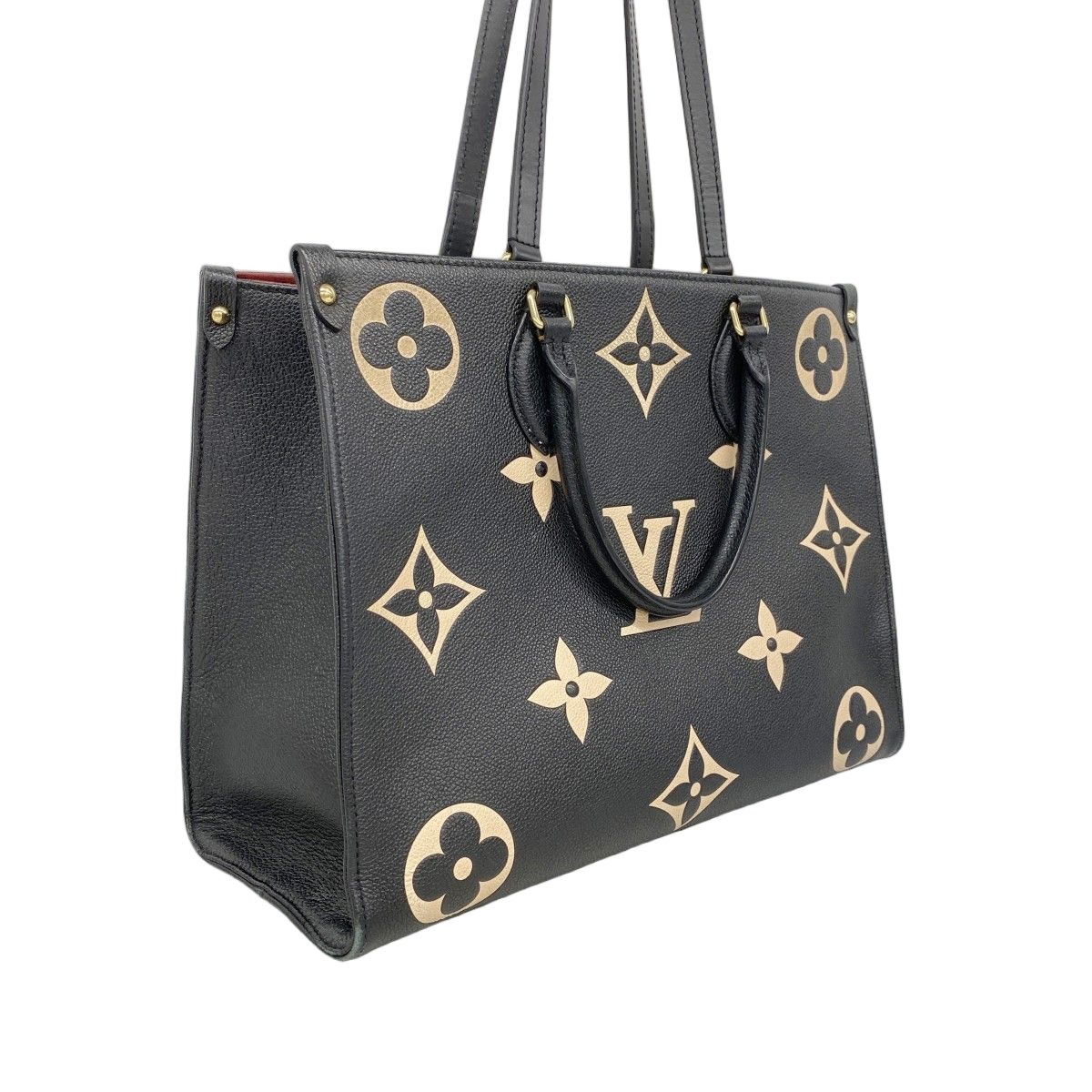 Louis Vuitton Tote Monogram Empreinte Bicolor On The Go MM Black Beige 2-Way — view 2