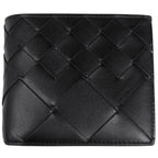 Bottega Veneta Intrecciato Bifold Wallet with Coin Purse Leather Black