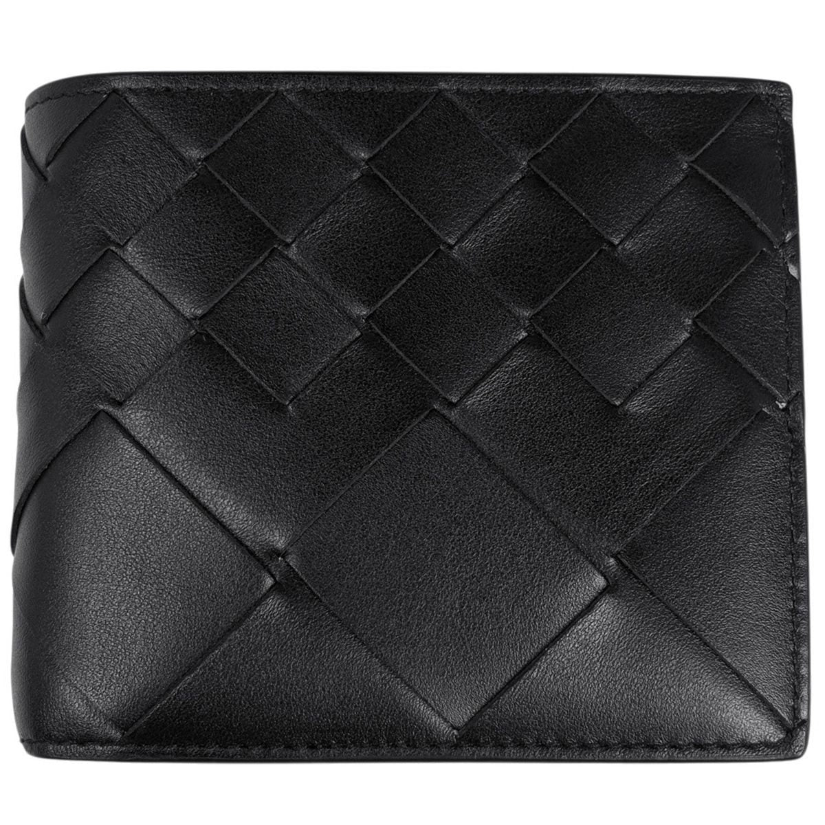 Bottega Veneta Intrecciato Bifold Wallet with Coin Purse Leather Black