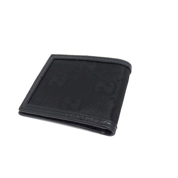 Gucci 0416 Nylon Canvas And Leather Fold Wallet Black Bm7560 — view 2