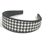 Dior Headband Houndstooth Logo Cotton Black White