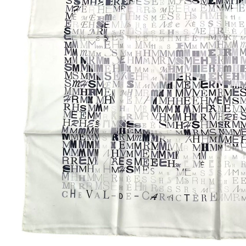 Hermes Carre 90 Scarf Cheval de Caracter Silk White — view 4