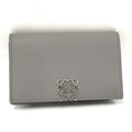Loewe Business Card Holder Anagram Case Leather Gray C821 M97 X03