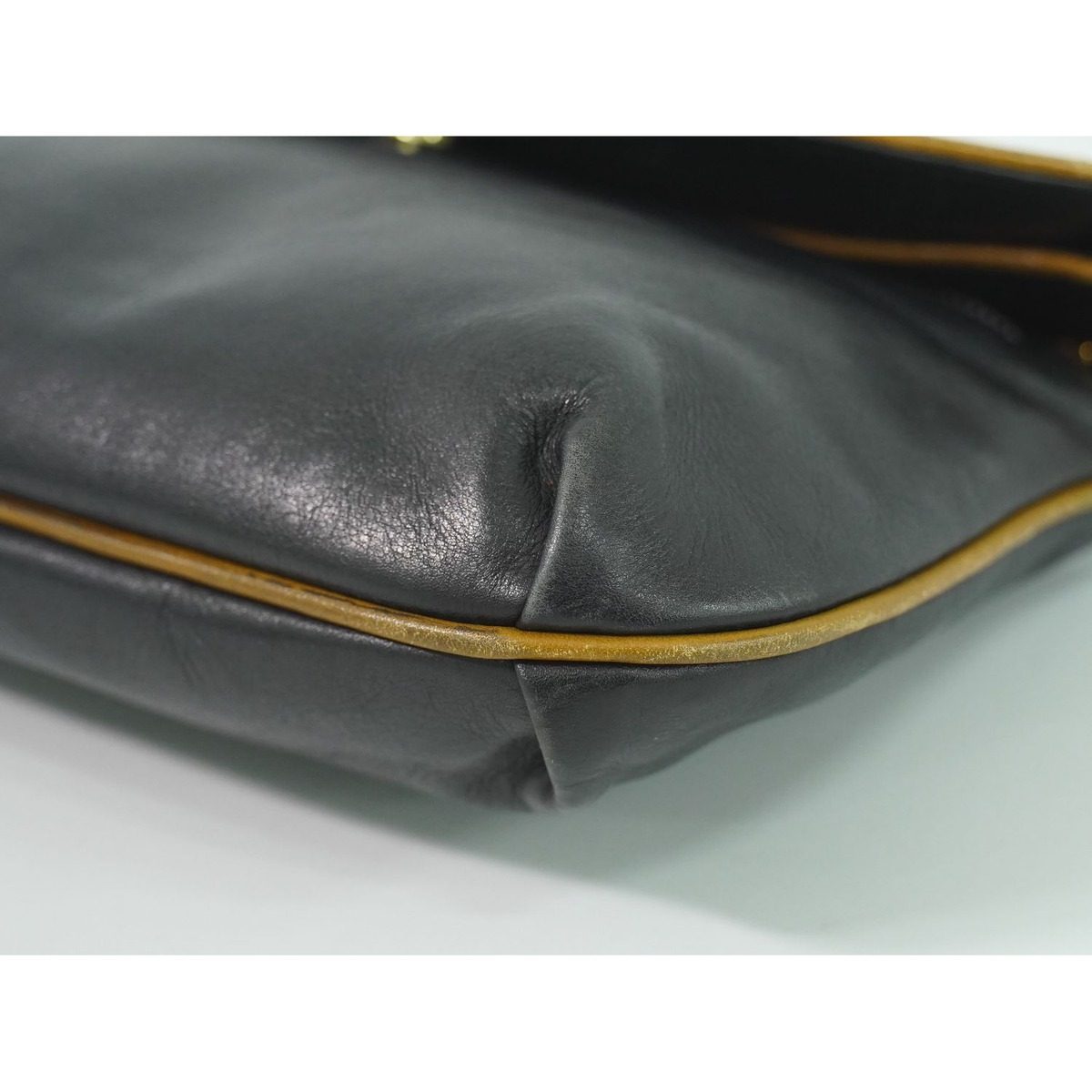 Celine Leather Shoulder Bag Pochette Black — view 7