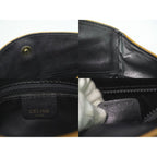 Celine Leather Shoulder Bag Pochette Black — view 9