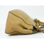 Prada Leather 2-Way Shoulder Bag Pochette Beige Outside — view 5